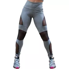 Legging Fitness Preta Com Tule Pronta Entrega