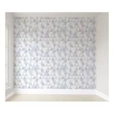 Papel De Parede Geométrico Azul Infantil Quarto De Bebê M²