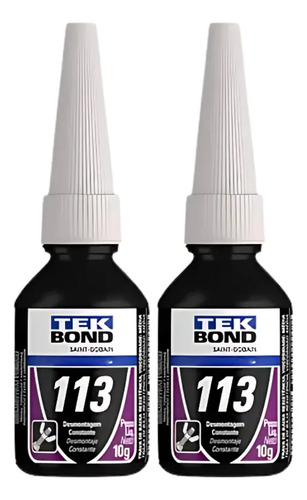Kit 2 Adesivo Trava Parafuso Tek Bond 113 Baixo Torque 10g