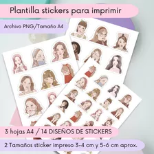 Set Sticker Imprimibles / Pegatinas Para Imprimir 2 Tamaños 