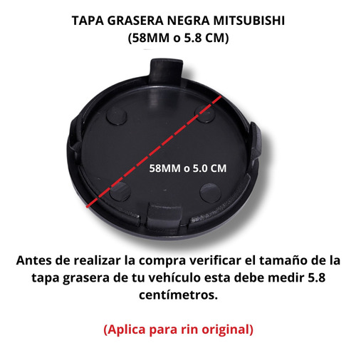 Tapa Grasera Centro Rin Montero Mitsubishi Case 14 5.8mm X4 Foto 5