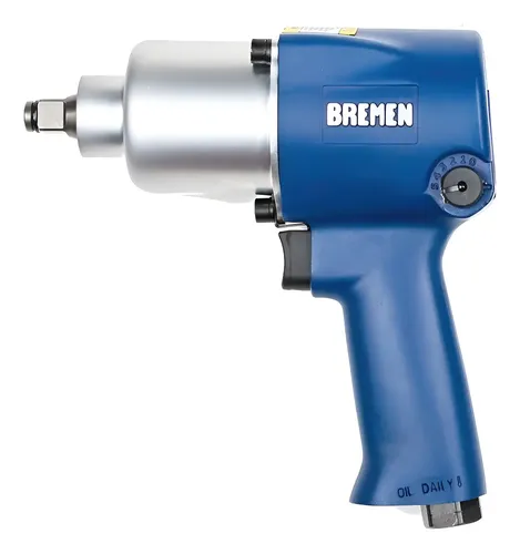 Llave Pistola Impacto Neumatica Bremen 1/2 Industrial 760nm Doble Martillo Cod. 5921 Dgm Azul No Aplica
