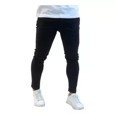 Calça Jeans Preta Super Skinny Masculina Lycra Premium