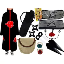 Kit Cosplay Manto Akatsuki Deidara Itachi Kunai Shuriken