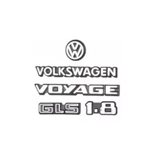 Kit Emblemas Volkswagen Voyage Gls 1.8 1983 Até 1990