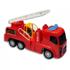 Caminhão De Bombeiro Brinquedo Resgate Carro Vermelho 