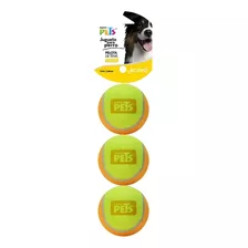 Pelotas Tenis Bicolor Chicas 3pza 2 Diamet Perro Fancy Pets Color Verde