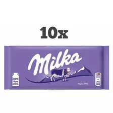 Kit 10 Barra Choc Importado Milka Ao Leite Alpine Milk 100g