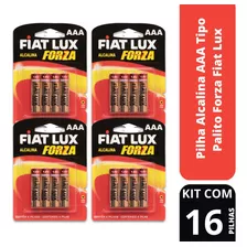 Kit Com 16 Pilhas Alcalina Aaa Palito Forza Fiat Lux