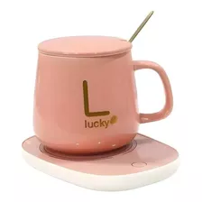 Taza Con Calentador Eléctrico Elegante Color Rosado