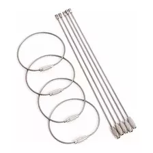 3x Chaveiro Cabo De Aço Rosca Inox Camping Survival Edc 10cm