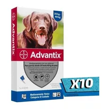 10x Pipeta Advantix De 25 A 40 Kg Para Perros Pethome Chile