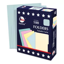 Mayoreo 100 Folders T Carta Carpetas Premium Escoge Color Color Azul