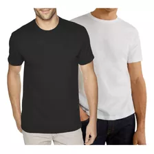 Kit 2 Camiseta Básica Masculina Lisa Tradicional Slim Basica