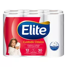 Papel Higiénico Elite Hoja Simple Clásico 30mx12u