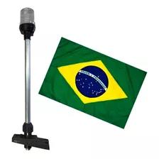 Mastro /luz De Alcançado Led/popa/40 Cm/barcos/c/bandeira