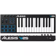 Teclado Controlador Midi Alesis V25 Usb 8 Pads 