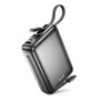Carregador Portátil Power Bank Basike 20000mah 22.5w Rápido Cabos Embutidos Tipo C iPhone Samsung Cinza
