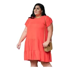 Vestido Plus Size Rodadinho Manga Curta