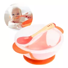 Prato Infantil Bebê Refeição Com Ventosa E Colher Silicone