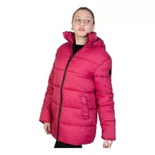 Campera Topper Lifestyle Mujer Puffer Long Fucsia Ras