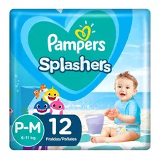 Fraldas Pampers Splashers Baby Shark P-m 12 Unidades