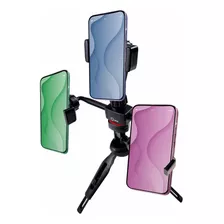 Tripé Para Celular E Tablet 3 Clips Selfie 360° Ajustável