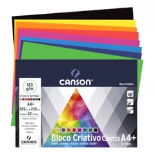 Bloco Criativo Canson Cards 120g 32 Folhas 8 Cores 