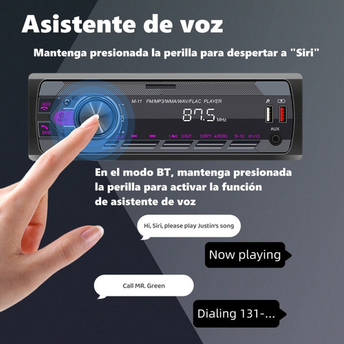 Auto Estereo Coche Reproductor Mp3 Radio Con Bt Aux Usb Sd Foto 4