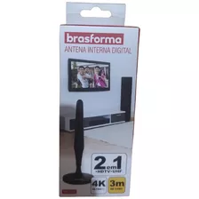 Antena Interna Digital 2 Em 1 4k Hdtv.uhf 3m Cabo