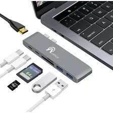 Altanet Hub 1 En 1 Mac Usb Tipo C Doble Color Gris