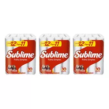 Papel Higienico Folha Simples Sublime 3 Pcts 36 Rolos