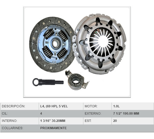 Kit Clutch Fiat Uno 1.4 L 2013 - 2019 Foto 2