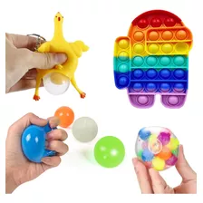 Conjunto De Brinquedos Pop It Fidget Para Alívio De Estresse