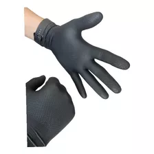 Guantes Nitrilo Diamantizados Profesional 50 Uni Color Negro Talla L