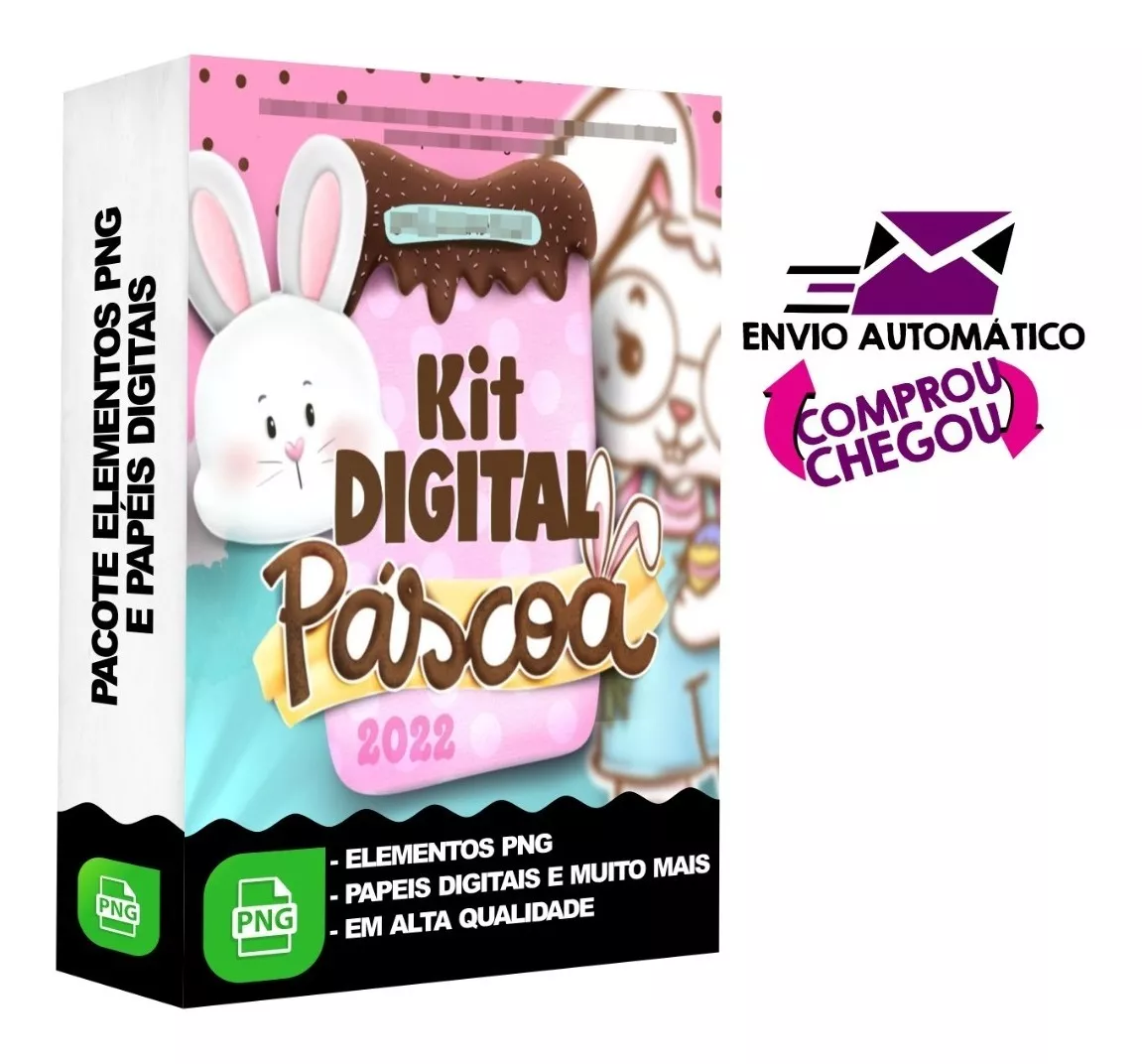 Kit Digital Pascoa 2022 Pandoca Completo Arquivo Png