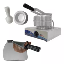 Kit Maquina De Casquinha+molde Casquinha Cestinha Sorvete