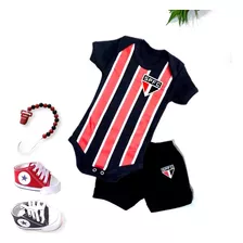 Novo Kit Mesversário Bebê São Paulo Body Shorts All Prended.