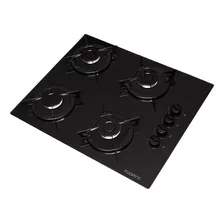 Cooktop 4 Bocas Fogatti Preto Mesa Em Vidro Esmaltado