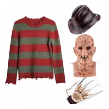 Fantasia Kit Freddy Krueger Camisa + Máscara + Chapéu + Luva
