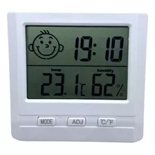 Termômetro Higrômetro Temperatura Umidade Relógio Digital