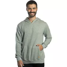 Moleton Masculino Capuz Blusa De Frio Lisa Bolso Canguru Eco