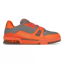 Louis Vuitton Trainer Orange Grey