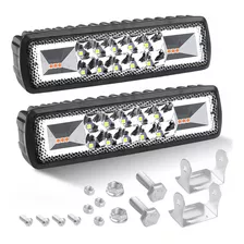 2 Faros 16 Led Barra Fijo Y Estrobo Auto Y Moto 60148