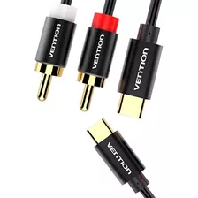 Cable Audio Usb C & 2 Rca Calidad Stereo 1m - Pvc Dorado