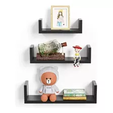 Prateleiras Nichos U Livros Decoração 40/50/60 Mdf Preto