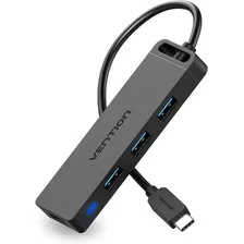 Hub Usb Tipo C Com 4 Portas Usb 3.0 5gbps Splitter Vention