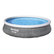 Piscina Inflable Redondo Bestway Fast Set 57376 7340l Gris