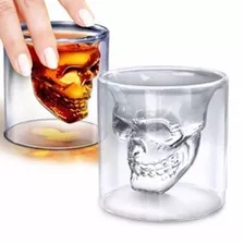 Set 4 Vaso Shot Calavera Vidrio Tequila Cortito