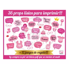 Props + Juegos Imprimibles Baby Shower, Photo Booth Carteles